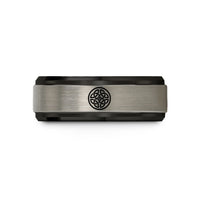tungsten wedding bands him – black & silver tungsten weave knot wedding band
