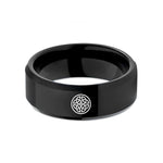 comfort fit rings men – black tungsten weave knot wedding band