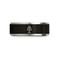 unique anniversary presents him – black & grey tungsten giant sequoia tree wedding band