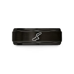 unique presents for him – black tungsten monaco circuit wedding band