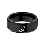 men's anniversary wedding – black tungsten monaco circuit wedding band