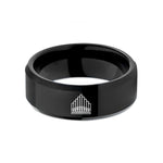 personalized anniversary present ideas – black tungsten pipe array wedding band