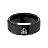 personalized anniversary present ideas – black tungsten pipe array wedding band