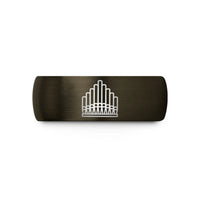 wedding ring comfort fit – gunmetal & black tungsten pipe array wedding band