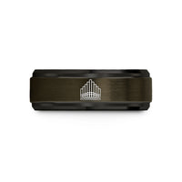 wedding ring comfort fit – gunmetal & black tungsten pipe array wedding band