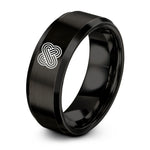 tungsten wedding bands men – black tungsten turing stripes ring