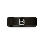 unique wedding anniversary ideas – black tungsten typescript wedding band