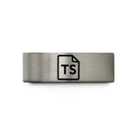 anniversary promise ring – blue & grey tungsten typescript wedding band