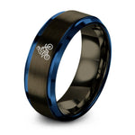 gunmetal & blue tungsten motocross jump ring