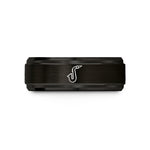 engraved presents for couples – black & gold tungsten saxophone neck mouthpiece wedding band