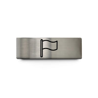 custom bands for couples – blue & grey tungsten blue flag wedding band
