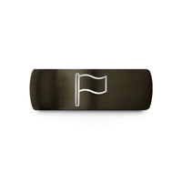 engraved rings for men – gunmetal & blue tungsten blue flag wedding band