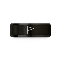 tungsten rings for men – black & gold tungsten pennant flag wedding band