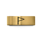 wedding band for men – gold tungsten pennant flag wedding band