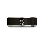 unique anniversary presents – black & silver tungsten stocking wedding band