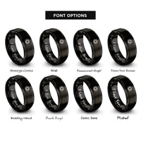 font options for inside engraving on black 10 pointed star rings