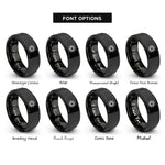 font options for inside engraving on black 10 pointed star rings