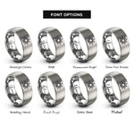 font options for inside engraving on grey 10 pointed star rings