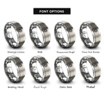 font options for inside engraving on silver 10 pointed star rings