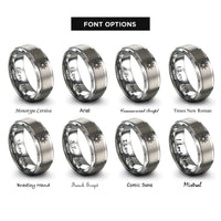 font options for inside engraving on silver 10 pointed star rings