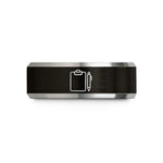 personalized jewelry for her – black & grey tungsten clipboard pen wedding band
