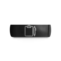 unique jewelry for him – black tungsten clipboard pen wedding band