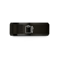 tungsten rings for couples – black tungsten clipboard pen wedding band