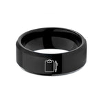 unique jewelry for him – black tungsten clipboard pen wedding band
