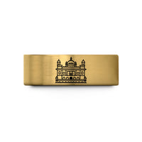 men’s wedding band designs – gold tungsten golden temple wedding band