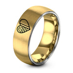 10 Year Anniversary Jewelry – gold & grey tungsten usa italy heart ring