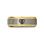 anniversary gift for couples – gold & silver tungsten usa italy heart wedding band