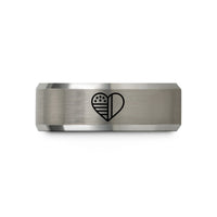 anniversary gift for couples – silver tungsten usa italy heart wedding band