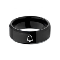 couples anniversary ring set – black tungsten bell wedding band