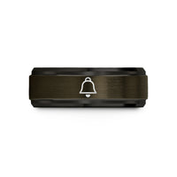 men’s tungsten ring band – gunmetal & black tungsten bell wedding band