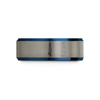 tungsten bands for him – black & blue & silver tungsten handstand push up wedding band