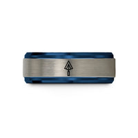 wedding ring sets men – blue & silver tungsten spear wedding band