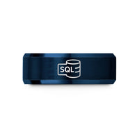 engraved couple rings – black & blue tungsten sql wedding band