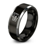 tungsten anniversary ring – black & gray tungsten sql ring
