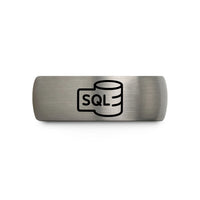 engraved couple rings – blue & gray tungsten sql wedding band
