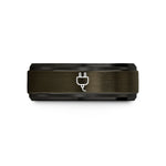anniversary bands for couples – gunmetal & black tungsten electrical plug wedding band