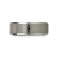 anniversary ring for her – black & gray tungsten street food skewer wedding band
