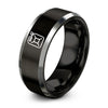 Jerry Can – Tungsten Wedding Band, 8 mm, Black, Grey Comfort-Fit Unisex