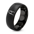 Nail – Tungsten Wedding Band, 8 mm, Black Comfort-Fit Unisex