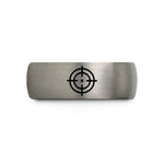unique presents for him – blue & gray tungsten reticle dot wedding band