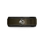 anniversary present for men – gunmetal & black tungsten river peaks wedding band
