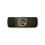 mens wedding bands plain – gunmetal & black tungsten slipmat turntable platter wedding band