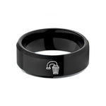 unique couple rings ideas – black tungsten cold air intake wedding band