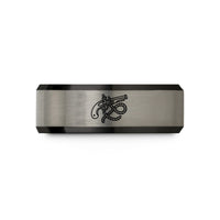 anniversary presents for couples – black & blue & gray tungsten flintlock pistol rope wedding band