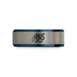special presents for wife – black & blue & grey tungsten flintlock pistol rope wedding band