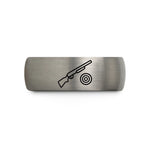 tungsten wedding band – blue & grey tungsten shotgun clay target wedding band